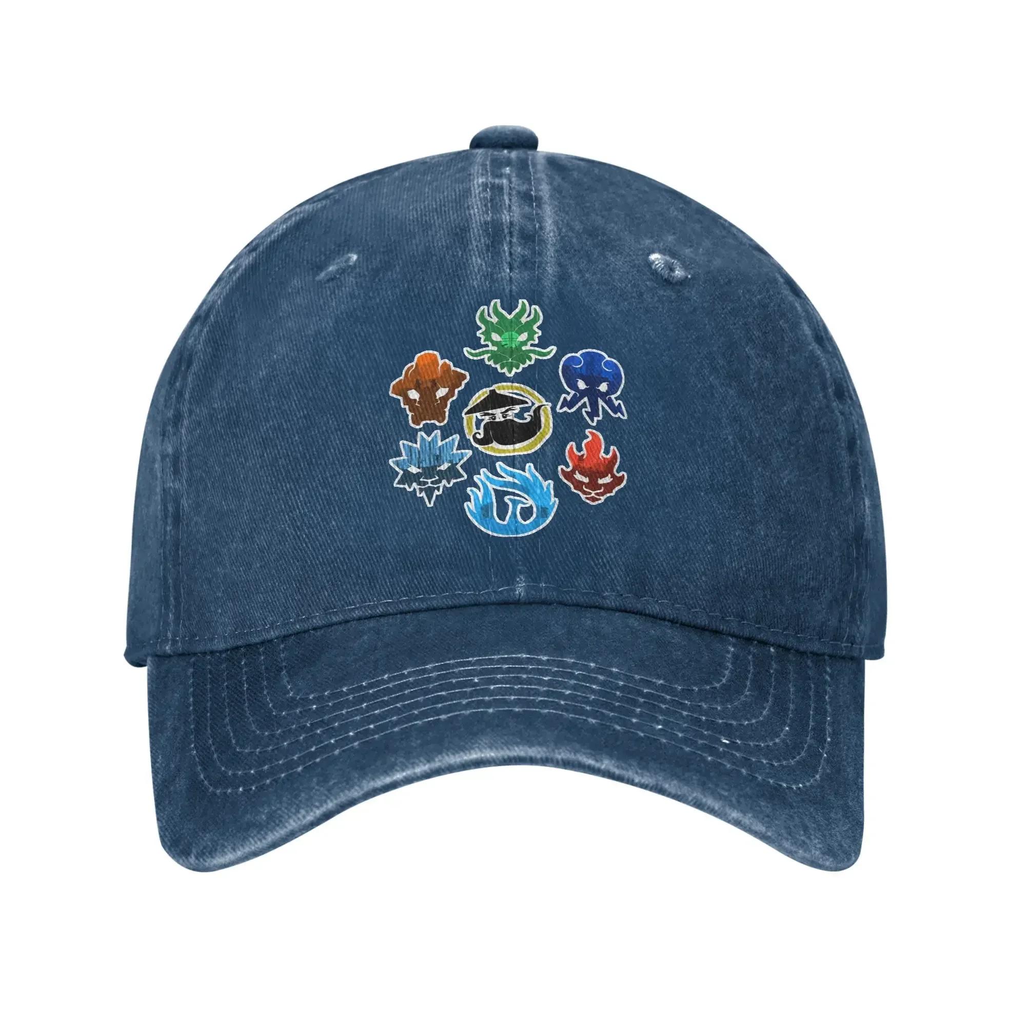 N-Ninjagos Anime Game Cartoon Baseball Cap for Men Women Distressed Denim Washed Snapback Cap Activities Unstructured Soft Hats One Size