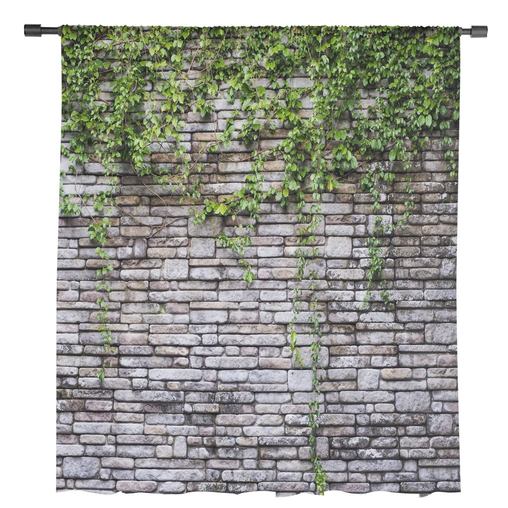 Perete de iederă verde cu plante, stil vintage, tul pentru fereastră transparentă, pentru camera de zi, dormitor, perdele moderne din organza din voile draperii