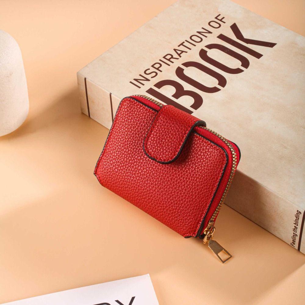 PU Leather Women's Wallet Solid Color Zipper Coin Purse Gift Mini Coin Pocket  Unisex