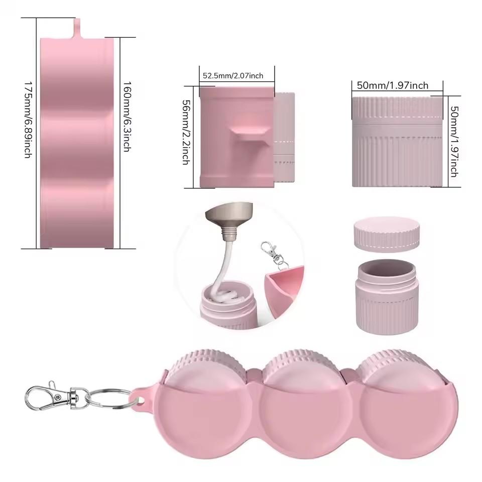 3 Piece Lotion Jar Refillable Empty Cosmetic Storage Containers Leak-Proof Portable Skin Products Storage Box Silicone Durable