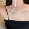 Süße Liebe Verknüpfte Katze Halskette für Frauen mit Nischendesign Temperament High-End Schlüsselbeinkette