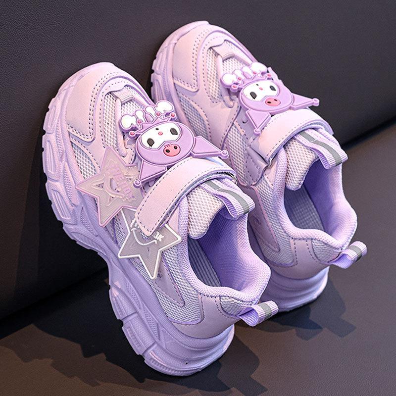 Girls' Kuromi Mesh Sneakers, Breathable Dad Shoes, New Autumn Style, Versatile Fashionable Shoes for Older Children