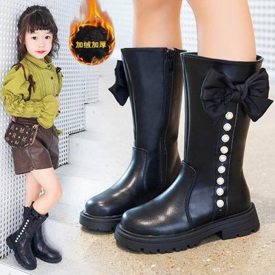 Fashion 2025 New Girls High Boots Fashion Versatile Soft Princess Elegant PU Soft Chic Child Fashion  Catwalk Boots