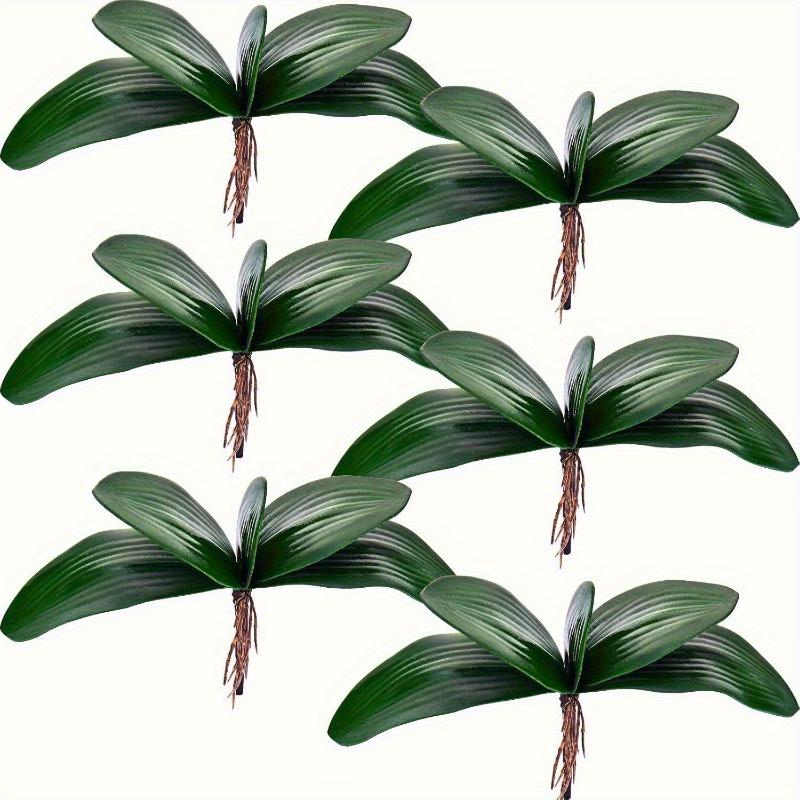 

6pcs Artificial Orchid Leaves Green Simulated Phalaenopsis Branches for Floral Decoration for Christmas and Thanksgiving Gifts