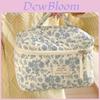 Vintage Floral Makeup Bag With Polyester Material For Travel And Daily Use