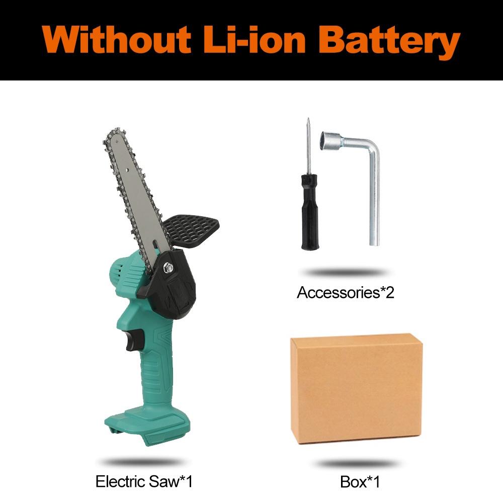 

6 88Vf 1200W электрическая цепная пила с аккумулятором 1/2, бензопила для обрезки садовой лесозаготовительной пилы, аккумуляторная деревообрабатывающая пила, электроинструменты Without Battery