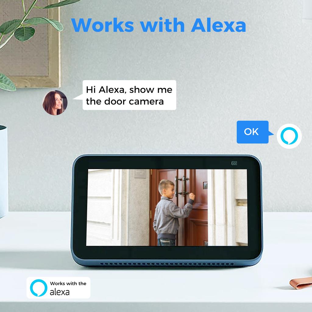 Bezdrátový monitor Hiseeu WHD305 5MP Kamera pro montáž na stěnu Chytrá kamera WiFi s 5x digitálním zoomem IP66