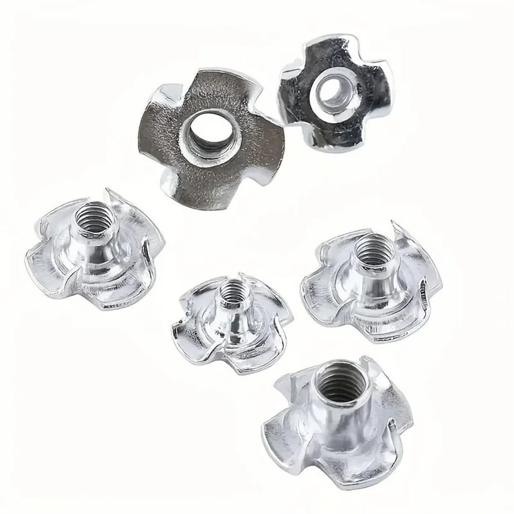 90Pcs M3 M4 M5 M6 M8 Carbon Steel T-Nuts Four Pronged Tee Nut Assortment Kit Set