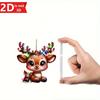 2D Hanging Reindeer for Christmas Trees, Car Mirrors, and Keychains. A Creative Holiday Accessory.