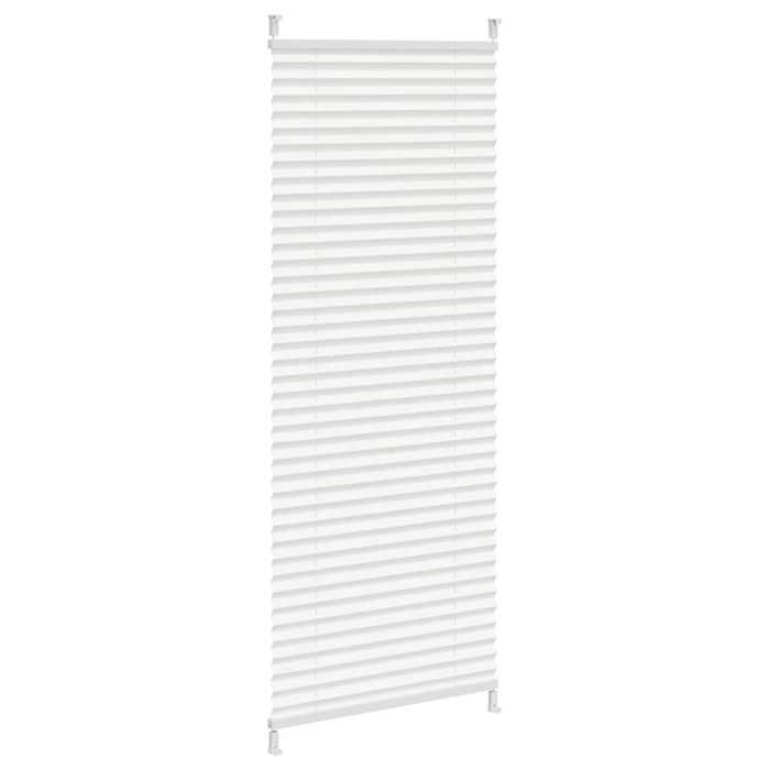 Store plissé - 40 x 125 cm - Blanc - Montage sans perçage - Tissu crêpe (polyester)