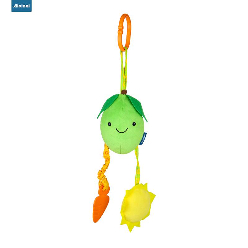 Cartoon Stroller & Crib Hanging Plush Pull Bell for Early Education