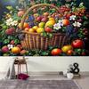 2D Abundant Summer Fruits Backdrop Classic Oil Painting Style Studio Photography Background
