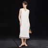 Elegant Tencel Blend V-Neck Sleeveless Maxi Dress