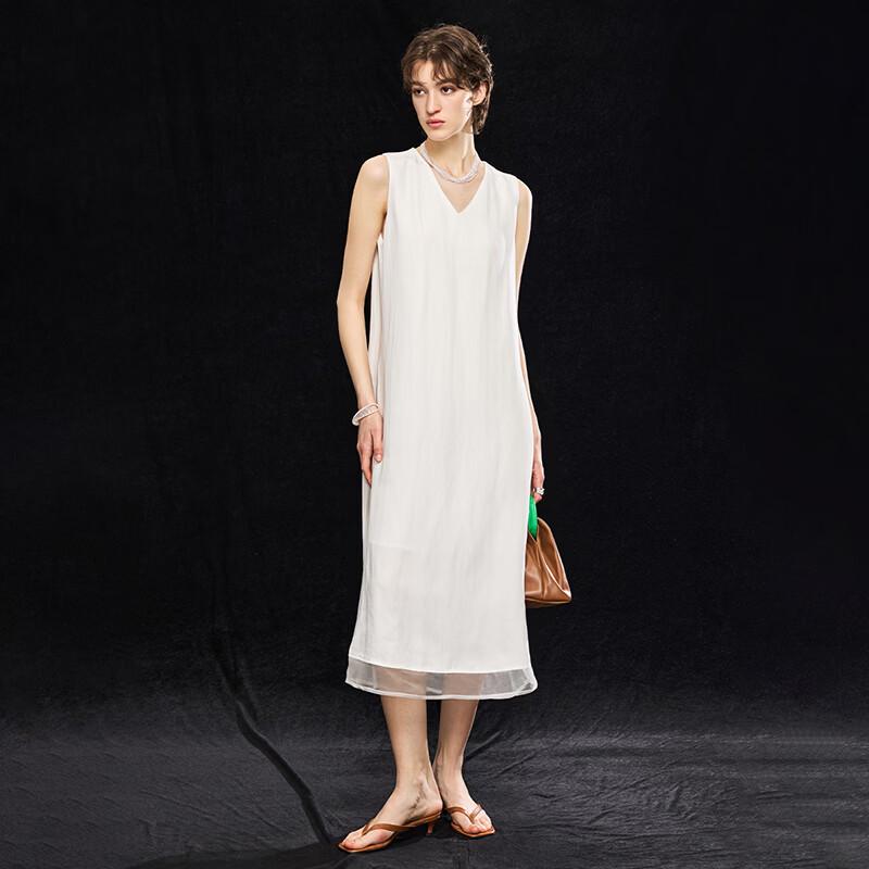 Elegant Tencel Blend V-Neck Sleeveless Maxi Dress
