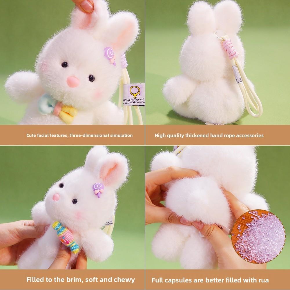 Plush Candy Bunny Keychain With Pp Cotton Filling Perfect For Kids And Teens
