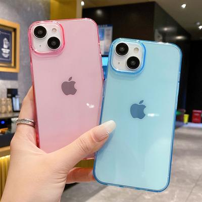 Weiche Transparente Bonbonfarbene Handyhülle Für iPhone 16 15 14 13 12 11 Pro X XS Max XR 8 7 Plus Mini Klar Stoßfeste Bumper-Abdeckung