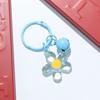 Fresh Five-Petal Flower Resin Keychain with Heart Bead - Girlish Flower Bag Charm