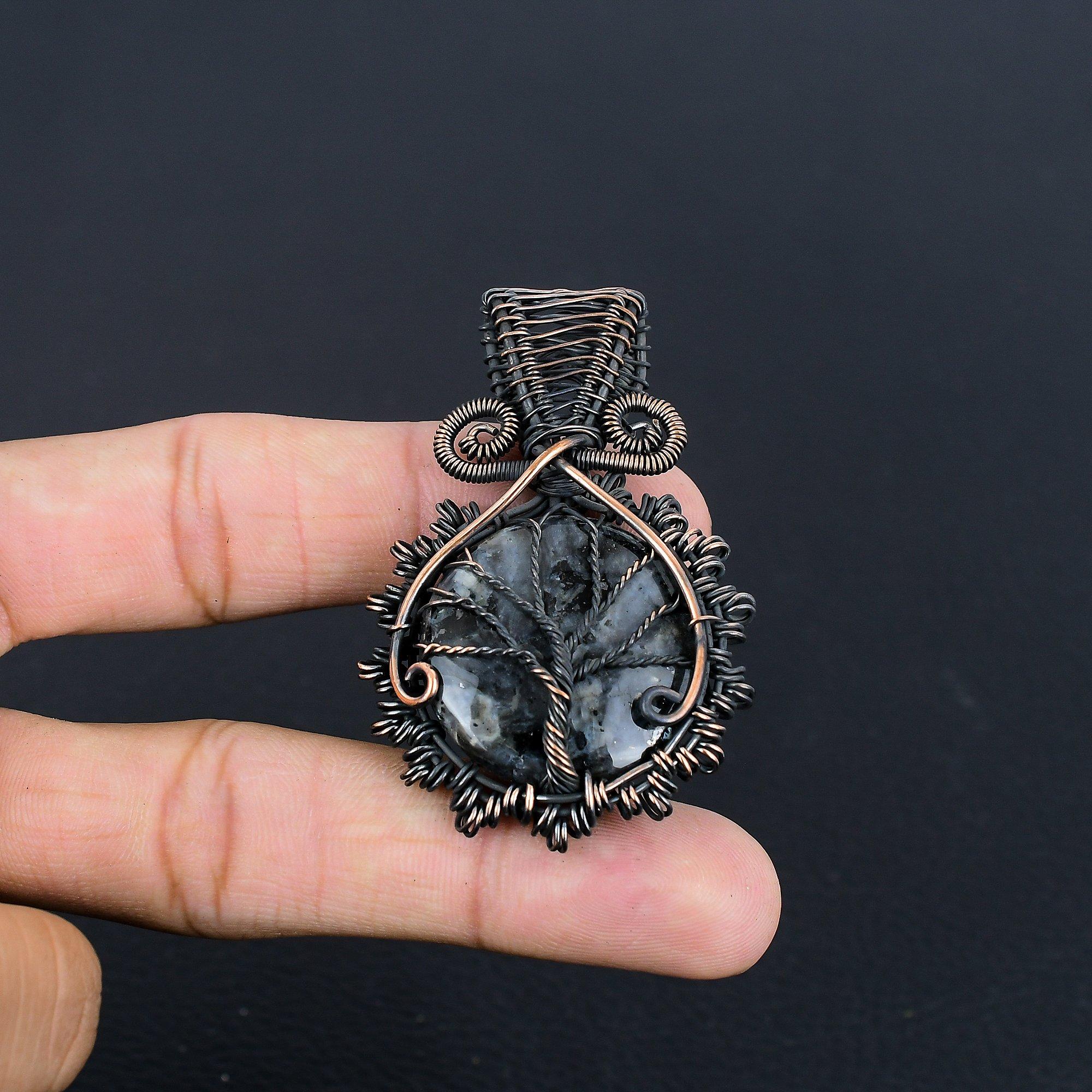 

Подвеска из лабрадорита, ювелирное изделие из драгоценного камня, обернутое медной проволокой 999 пробы, подвеска ручной работы, удивительное ювелирное изделие, подарок для нее 2.25 Inches