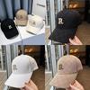 Baseball Cap With Embroidered R Letter For Outdoor Sun Protection Casual Wear