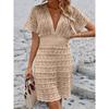 Deep V-neck Beach Skirt Cutout Dress Deep V-neck Beach Dress Hollow Dress Female