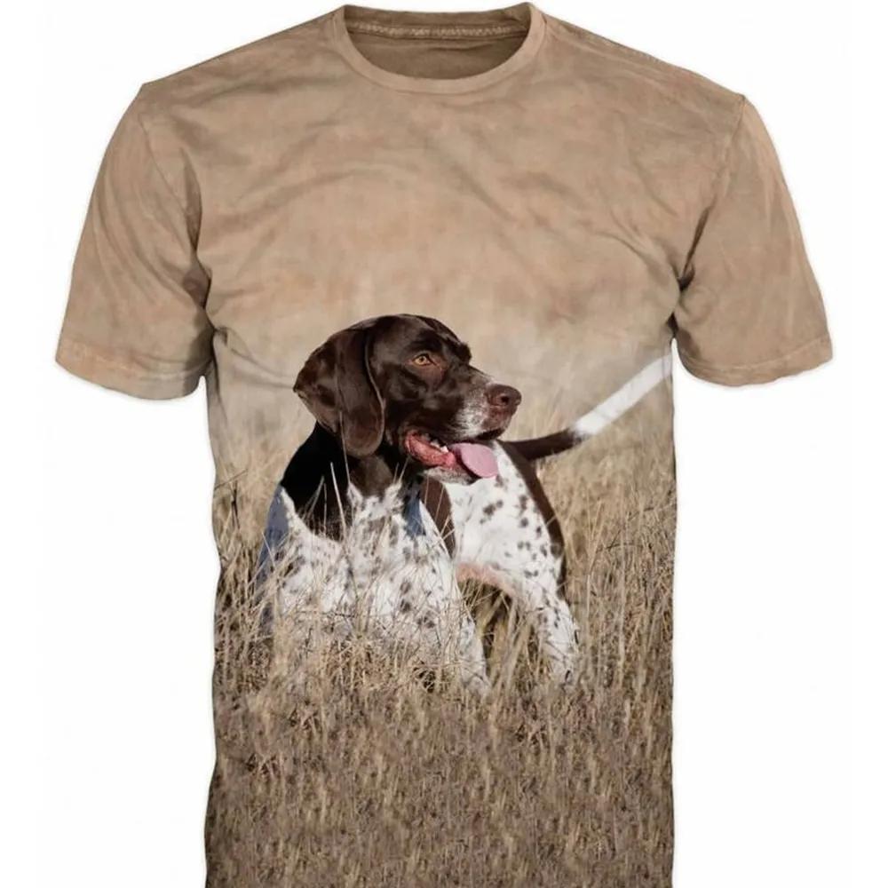 

Летняя модная мужская футболка с 3D охотничьей собакой в ​​стиле Харадзюку, детская рубашка с круглым вырезом и животным 3XL