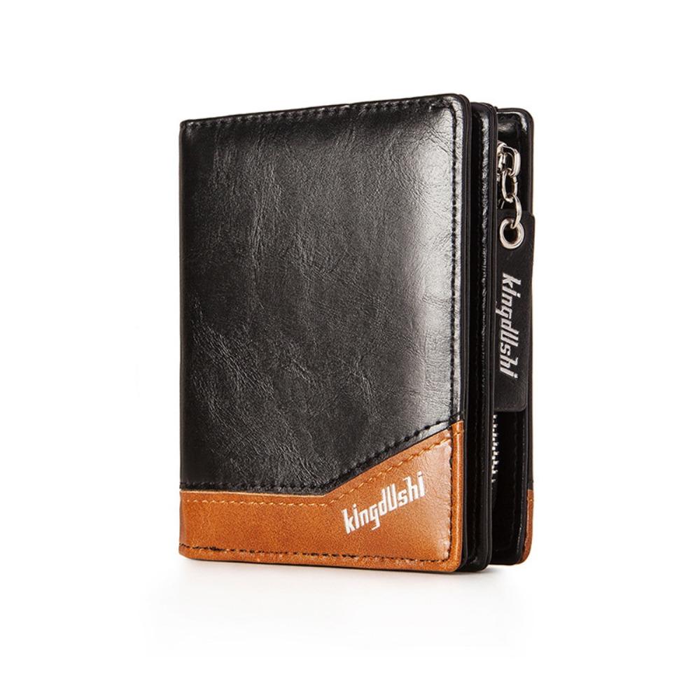 

Vintage Short PU Wallet Casual Men ID Card Holder Leisure Business Clutch Bag Unisex колір темно кави