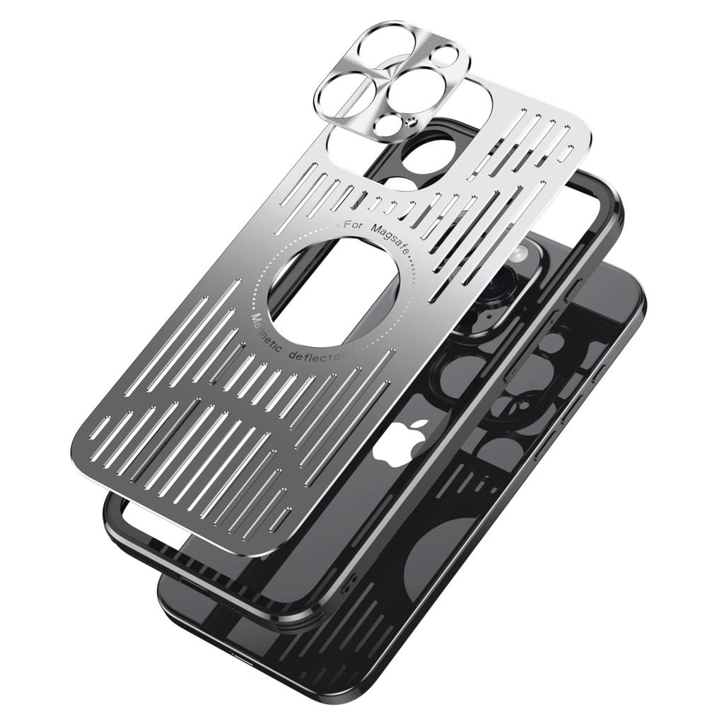 For iPhone 16 Pro Max Case Back Hollow Heat Dissipation Aluminum Alloy Phone Cover