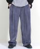 Deumakeu Corduroy Real Wide One-Pleat Pants Grayish Blue