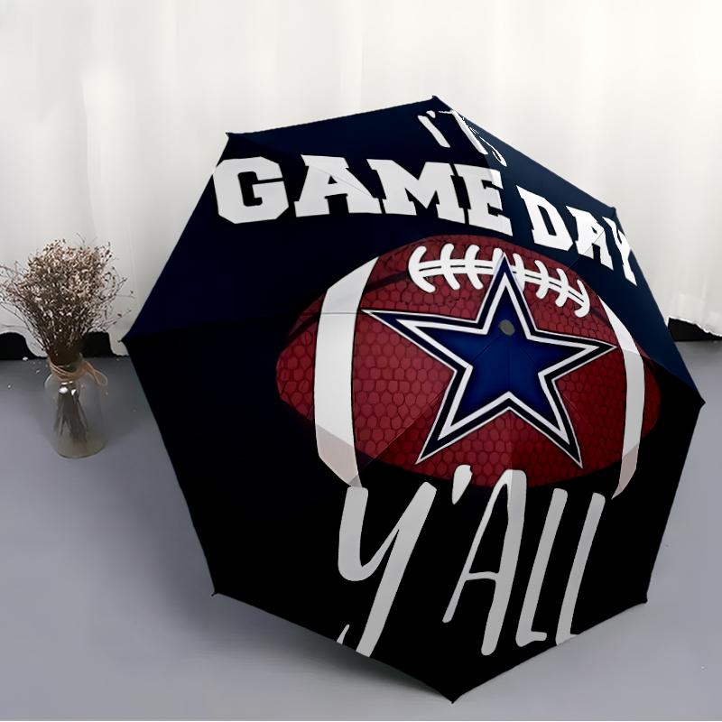 Printed Dallas Cowboys Folding Umbrella,Outdoor,Leisure,And Travel Umbrella,Durable Umbrella Fabric,Birthday And Holiday Gift