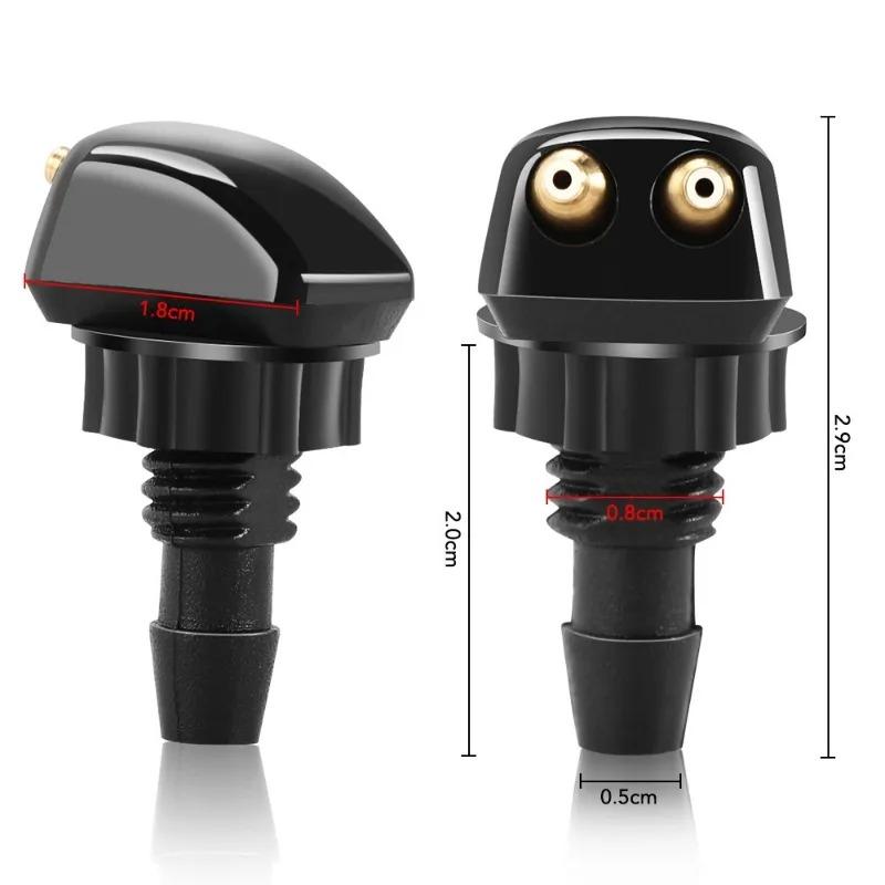 2-Hole Car Windshield Wiper Nozzle Universal Auto Front Windshield Wiper Arm Washer Water Spraying Head Replacement Accessories
