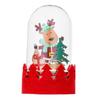 Christmas Glass Ball Decorative Miniature Nutcracker Snowman Globe LED Glowing Wooden Ornament Kids Xmas Snow Globe Gifts