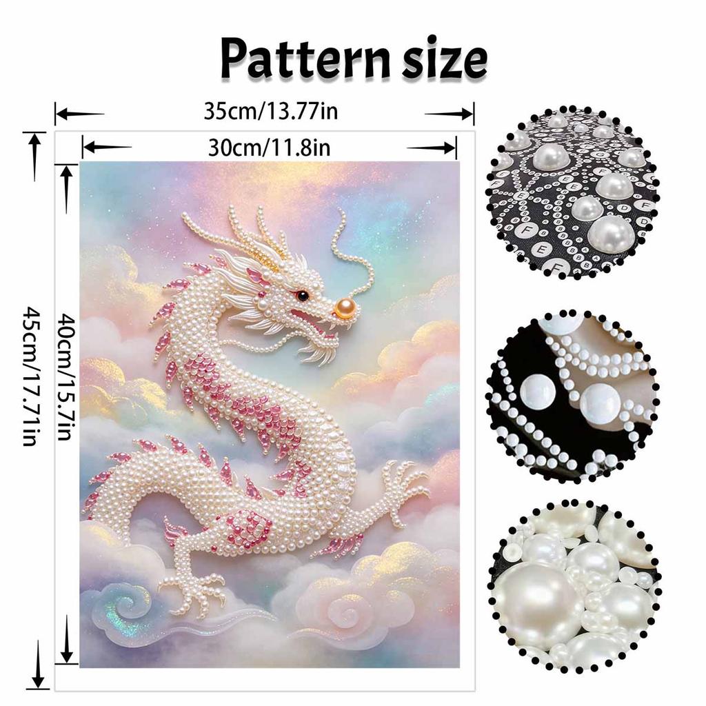 Dragon Pearl Kit 5D DIY Round Rhinestone Art Craft for Adults Home Wall Decoration Beginner Friendly Frameless Design