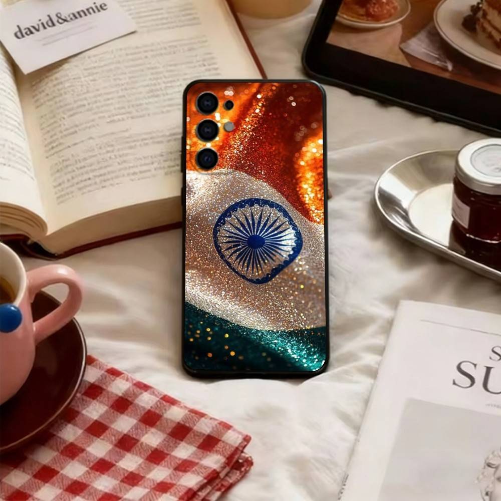 I-Indian National Emble Flag Phone Case For Samsung S25,S24,S21,S22,S23,S30,Ultra,S20,Plus,Fe,Soft Black Cover