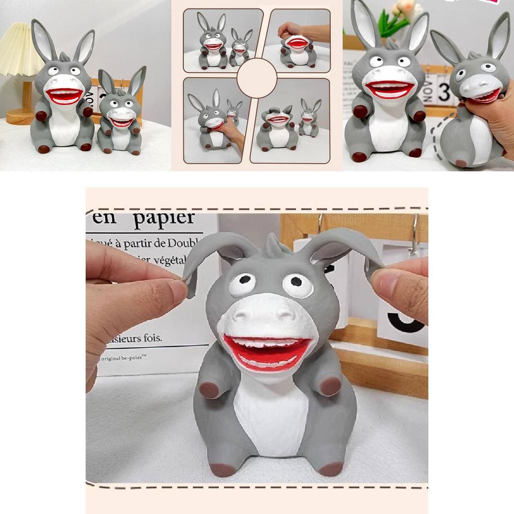 New Stress-relief Big Mouth Donkey Squishy Toy Creative Gift Tpr Material Grey