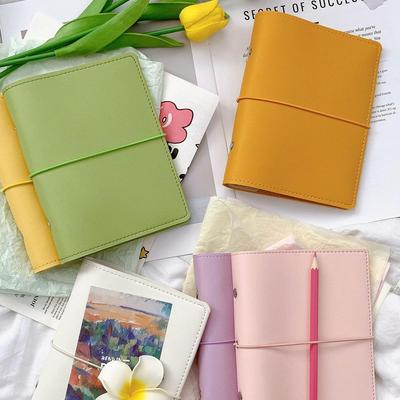 A6 PU-Leder-Strap Notizbuch Journal - Loseblatt Tragbarer Blanko & Karierter Planer