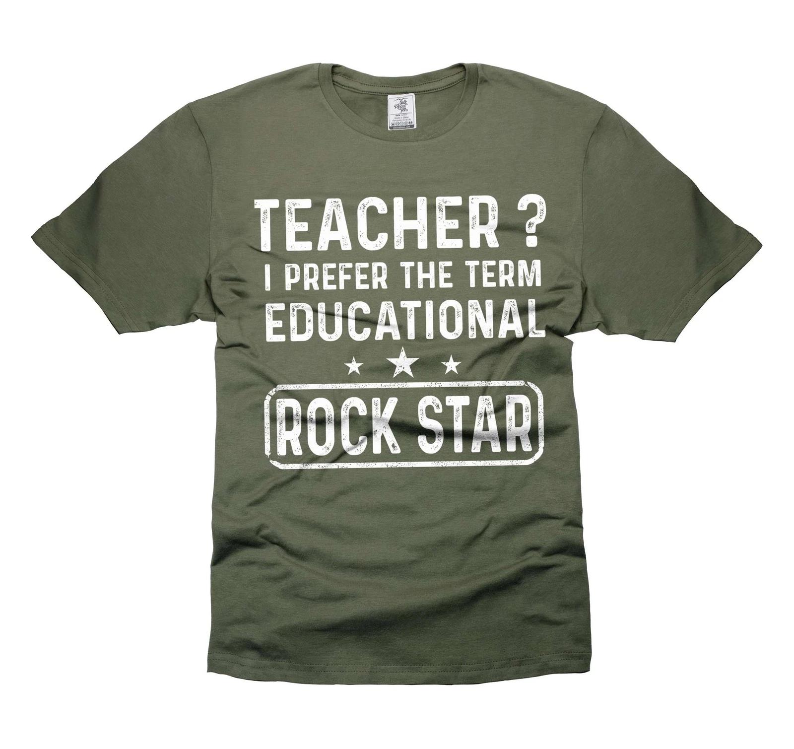 Funny Teacher Shirt Educational ROCK STAR Shirt Teacher school funny gifts S