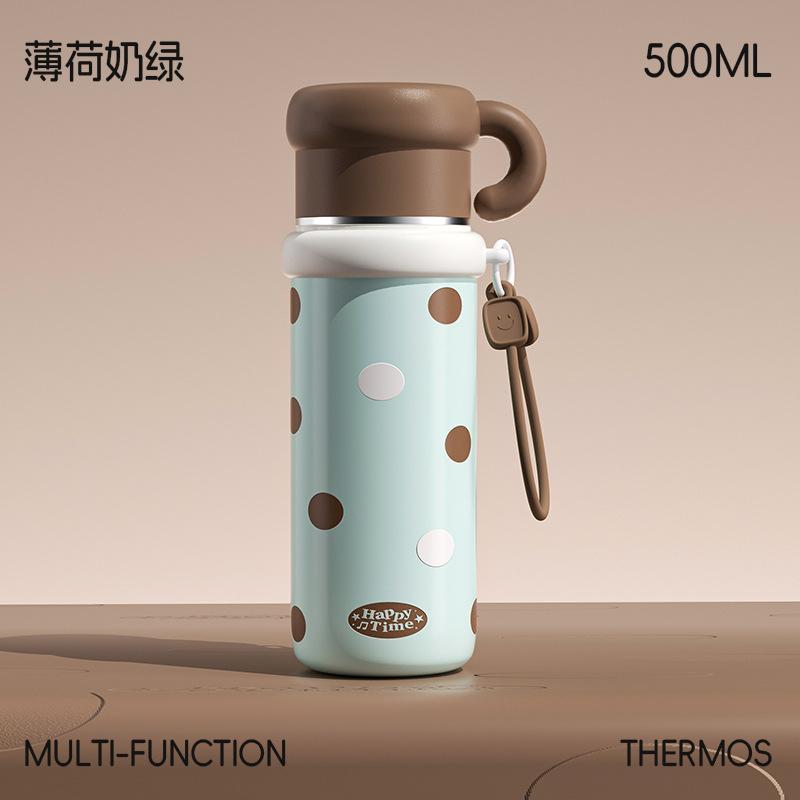 Water bottle bullet three drinks thermos cup stainless steel thermos cup girls handle water cup