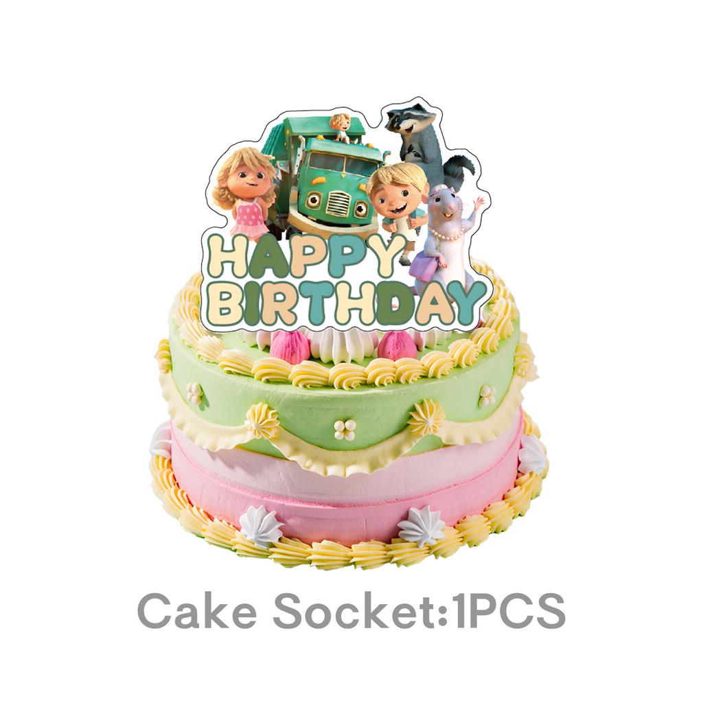Hank Trash Truck Birthday Party Supplies Plate Cup Backdrop Balloons Cake Topper Gift Bag For Kids Favors Birthday Decoration