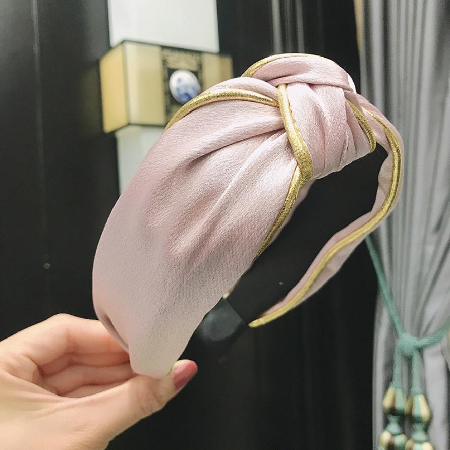 New Satin Fabric Headbands For Women Girls Wide Cross Knot Turban Hairbands Trimmed Hair Hoop Fashion Hair Accessories