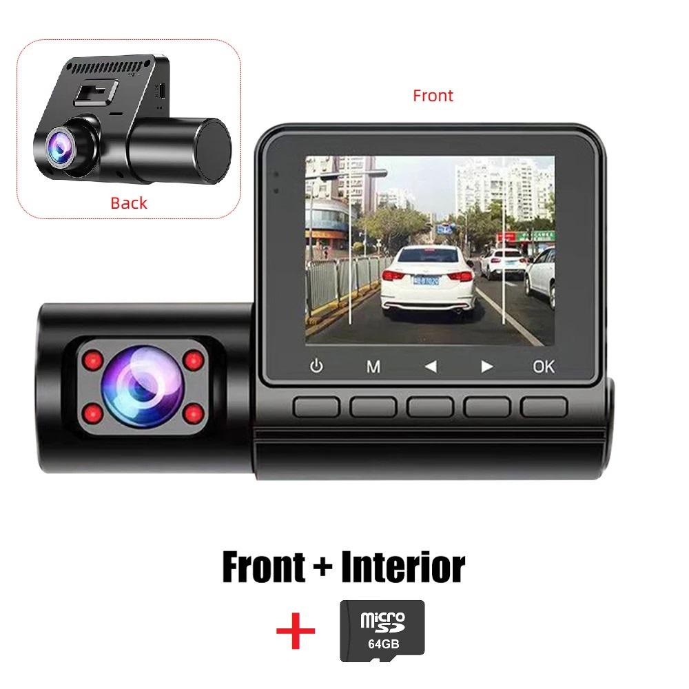 2/3 Channel Car DVR Three-Lens Inside Vehicle Camera Recorder Video HD1080P Dashcam Loop Recording Car Charge