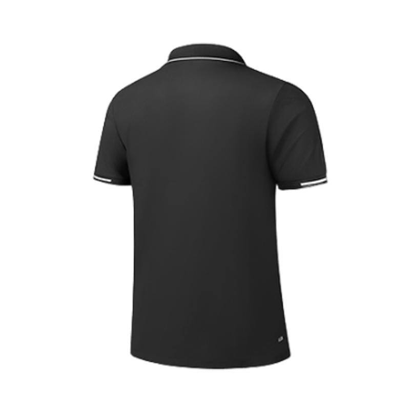 Li Ning Sports Slim Fit Breathable Quick Dry Running Polo Shirt Men tops Black APLT121