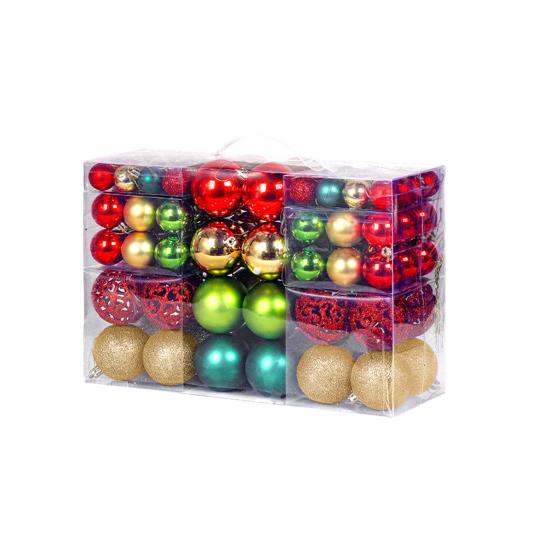 100 ks Vánoční koule ozdoby Plastové nerozbitné závěsné koule Dekorace na vánoční stromek Sváteční domácí párty dekor