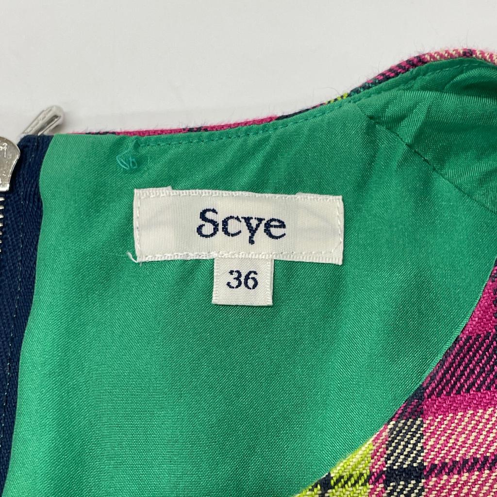 Scye Drawer special order 1221-01420 Green madras check sleeveless dress dress 36 Green Pink Yellow CheckUsed