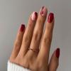 Sexy Black Little Red Daisy French Fake Nails Women Fashion False Nail Square Head Wearable Manicure Full Cover Press on Nails