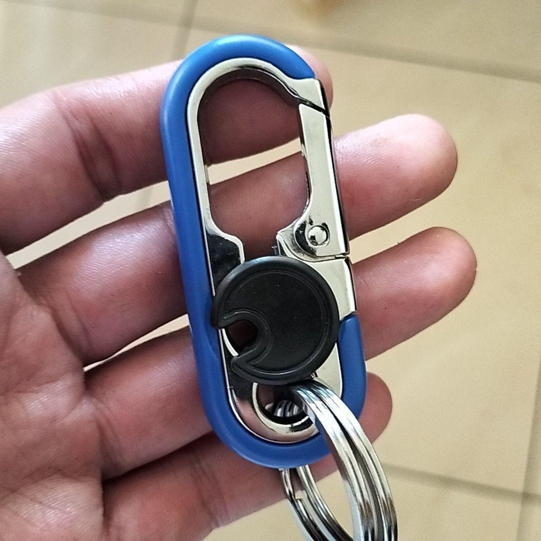

Alloy Premium Men s Business Double Ring Keychain - Stylish & Creative Waist-Hanging Accessory синій