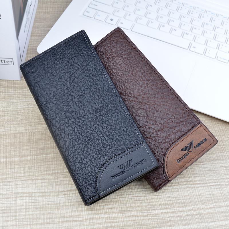 Men's Retro Long Thin Soft Wallet with Multiple Card Slots and Large Capacity