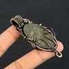 Natural Lapis Lazuli Gemstone Handmade Copper Wire Wrapped Pendant 2.8" K0I52