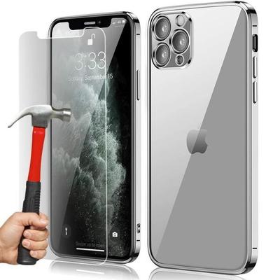 Silver Silicone Case For iPhone 13 Mini and 2 Tempered Glass Screen Protector E.F.Connection