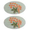 2Pcs/set Floral Embroidered Hairpin Set Oval Children's Hair Accessories  Daily Use