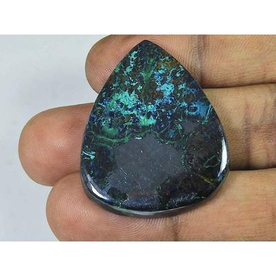 30X38X5MM Natural Shattuckite Pear Cabochon Loose Gemstone for Jewelry 82Cts SK-4466